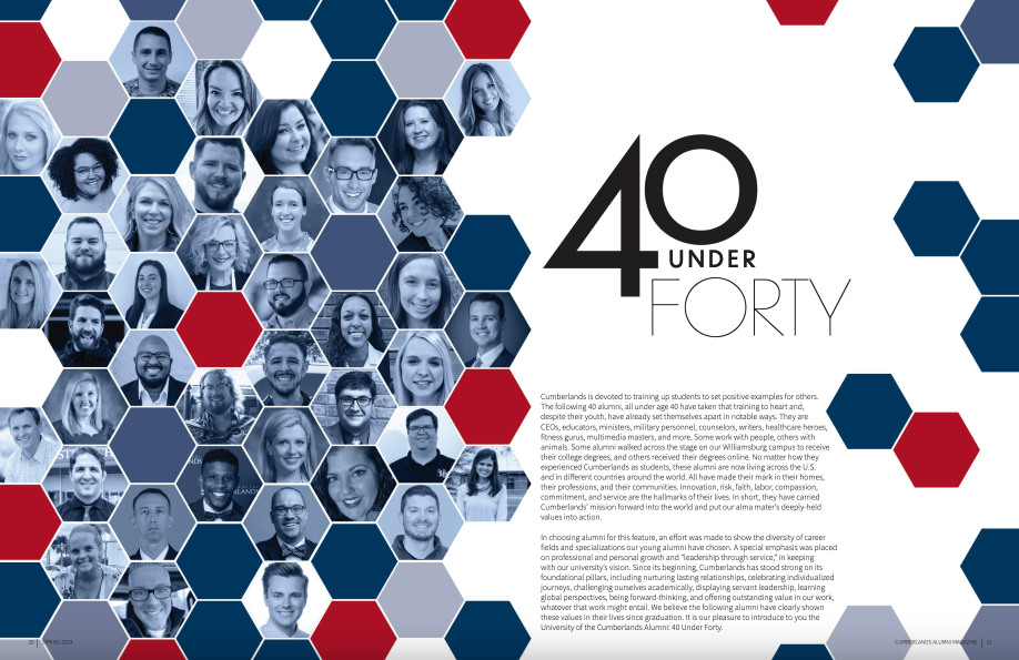 Matthew Reis – Recently Recognized in Cumberland´s Alumni Magazine – Spring 2023